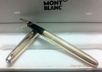 Top Grade Mont Blanc Meisterstuck Wavy Rollerball Pen - Yellow Gold